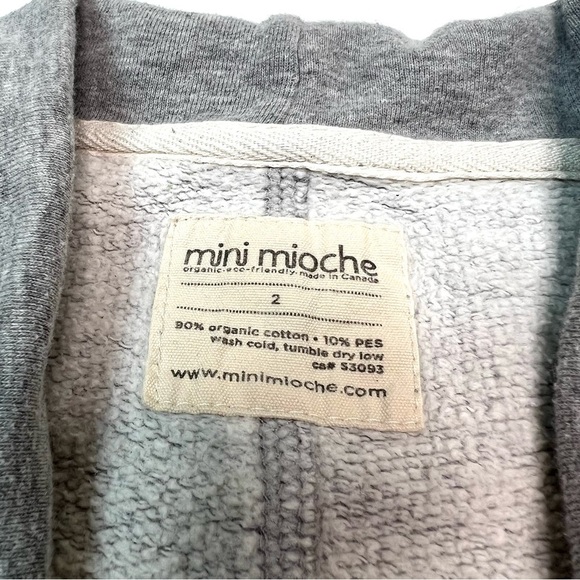 Mini Mioche Shawl Cardi Heather Gray Sweatshirt Open Cardigan Size 2 - Picture 6 of 8